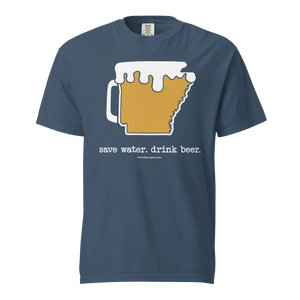 Arkansas Beer Mug Tee - Save Water. Drink Beer. - COMFORT COLORS BRAND TEE Drink Beer Gear