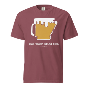 Arkansas Beer Mug Tee - Save Water. Drink Beer. - COMFORT COLORS BRAND TEE Drink Beer Gear