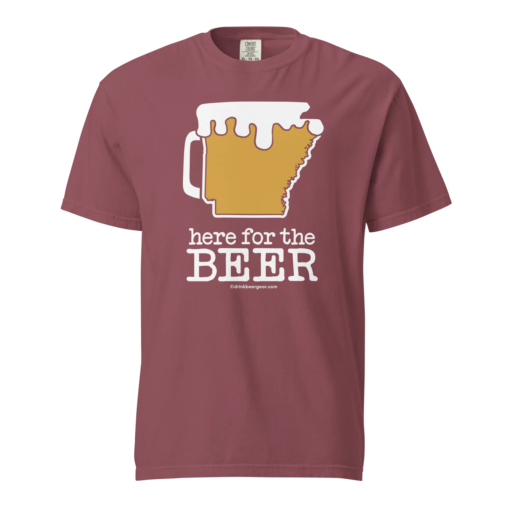 Arkansas Beer Mug Tee – Here For The Beer. - COMFORT COLORS BRAND TEE Drink Beer Gear