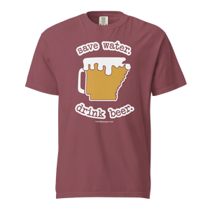 Arkansas Beer Mug Tee – Save Water. Drink Beer. - COMFORT COLORS BRAND TEE Drink Beer Gear