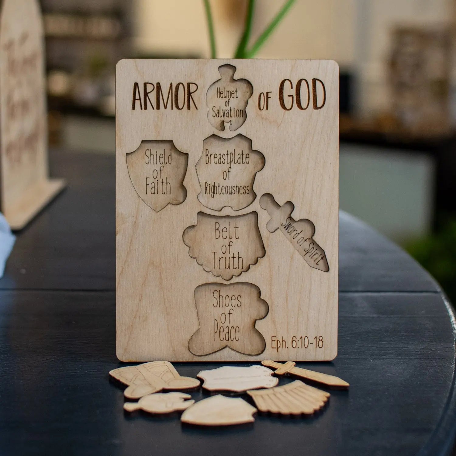 Armor of God Wood Puzzle by Still Magnolia, pet accessory detail photo 2