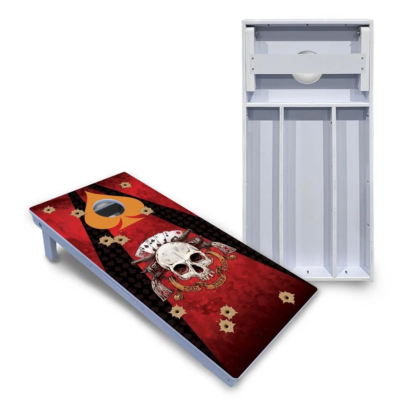 Artist Series Cornhole Boards - All Weather Series - Deadman's Hand by Cornhole Solutions, custom cornhole board main product photo