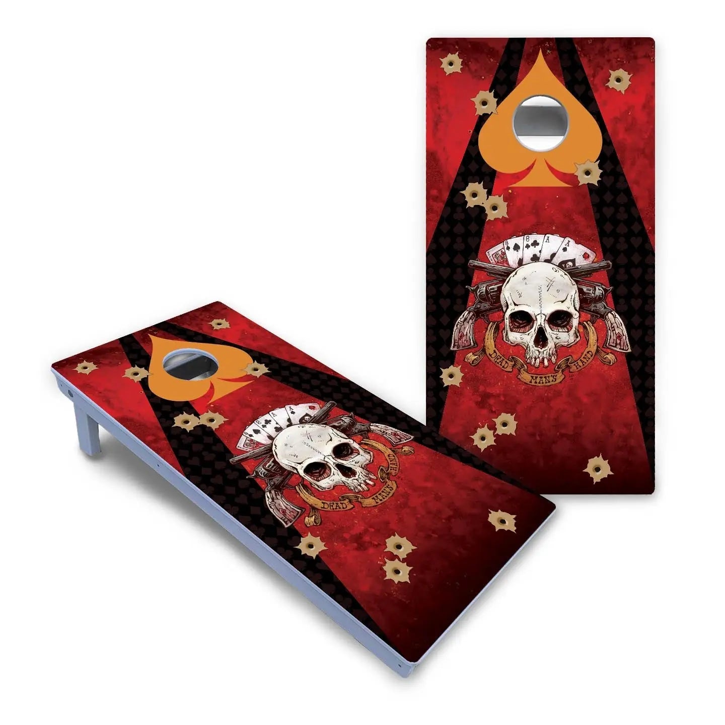 Artist Series Cornhole Boards - All Weather Series - Deadman's Hand by Cornhole Solutions, custom cornhole board detail photo 2