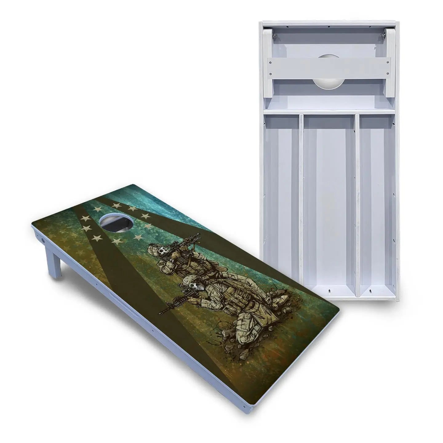 Artist Series Cornhole Boards - All Weather Series - Got Your Six by Cornhole Solutions, custom cornhole board main product photo