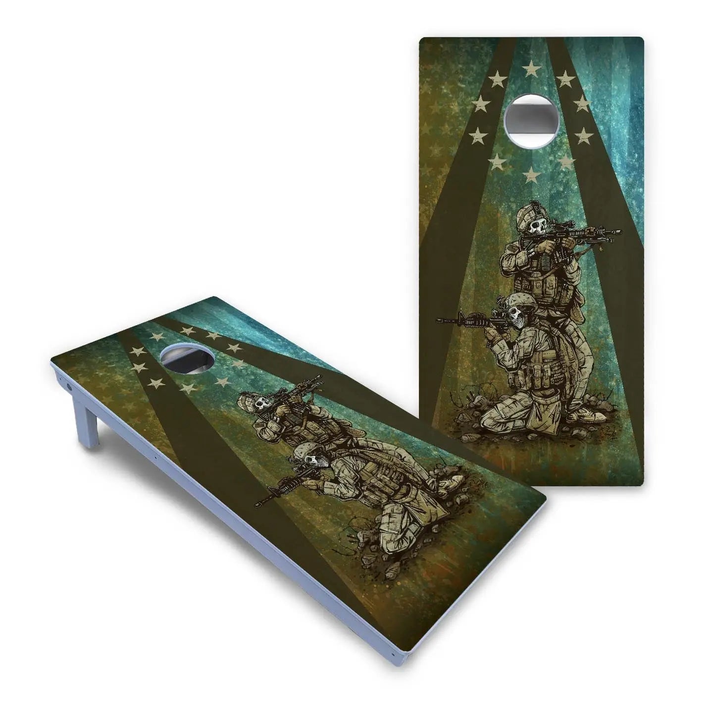 Artist Series Cornhole Boards - All Weather Series - Got Your Six by Cornhole Solutions, custom cornhole board detail photo 2
