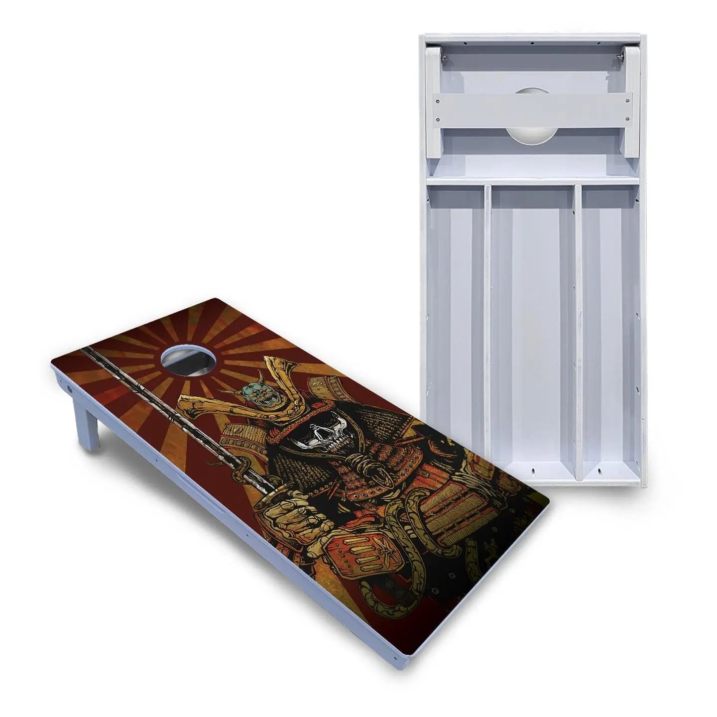 Artist Series Cornhole Boards - All Weather Series - Samurai by Cornhole Solutions, custom cornhole board main product photo