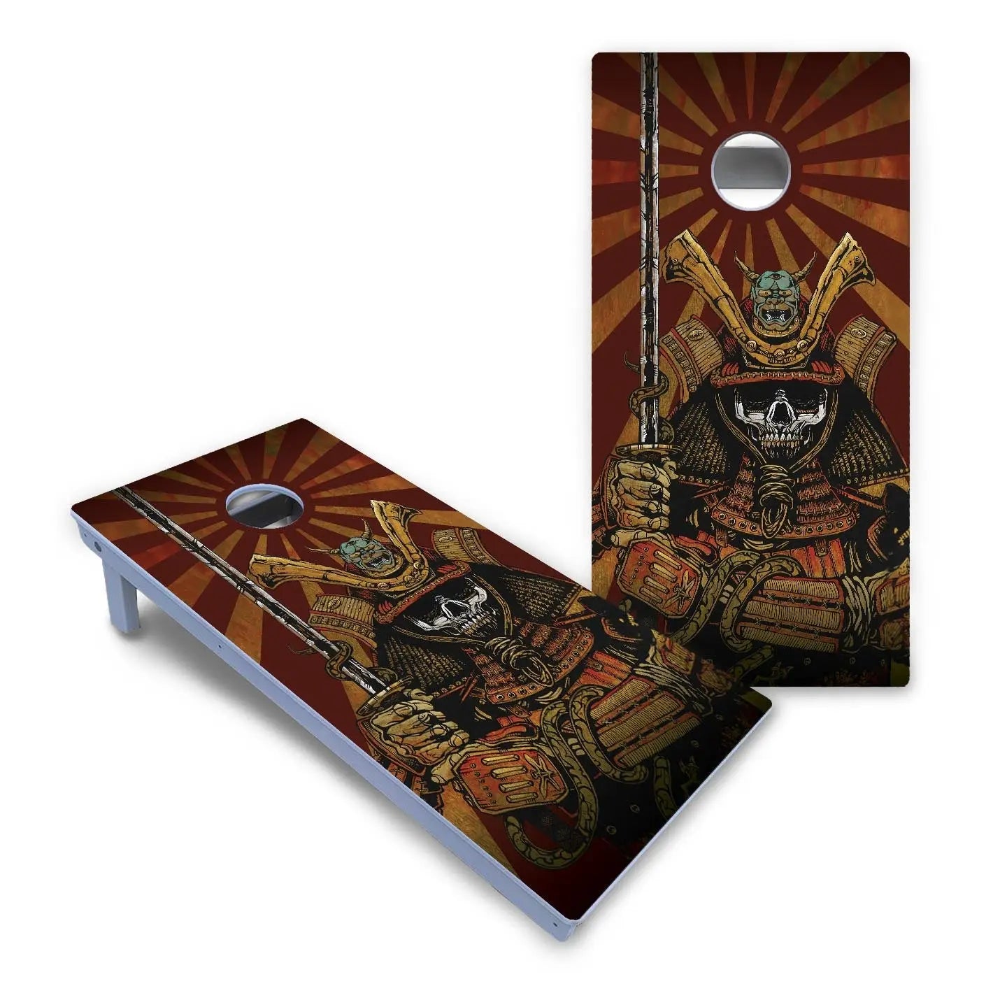 Artist Series Cornhole Boards - All Weather Series - Samurai by Cornhole Solutions, custom cornhole board detail photo 2