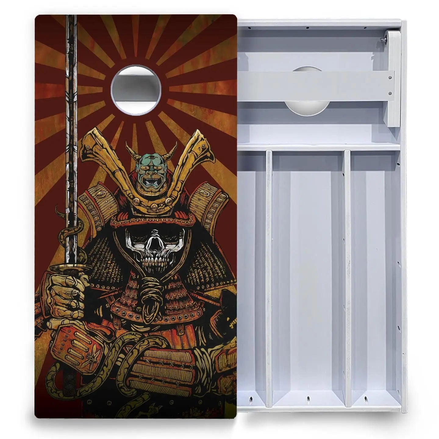Artist Series Cornhole Boards - All Weather Series - Samurai by Cornhole Solutions, custom cornhole board detail photo 4