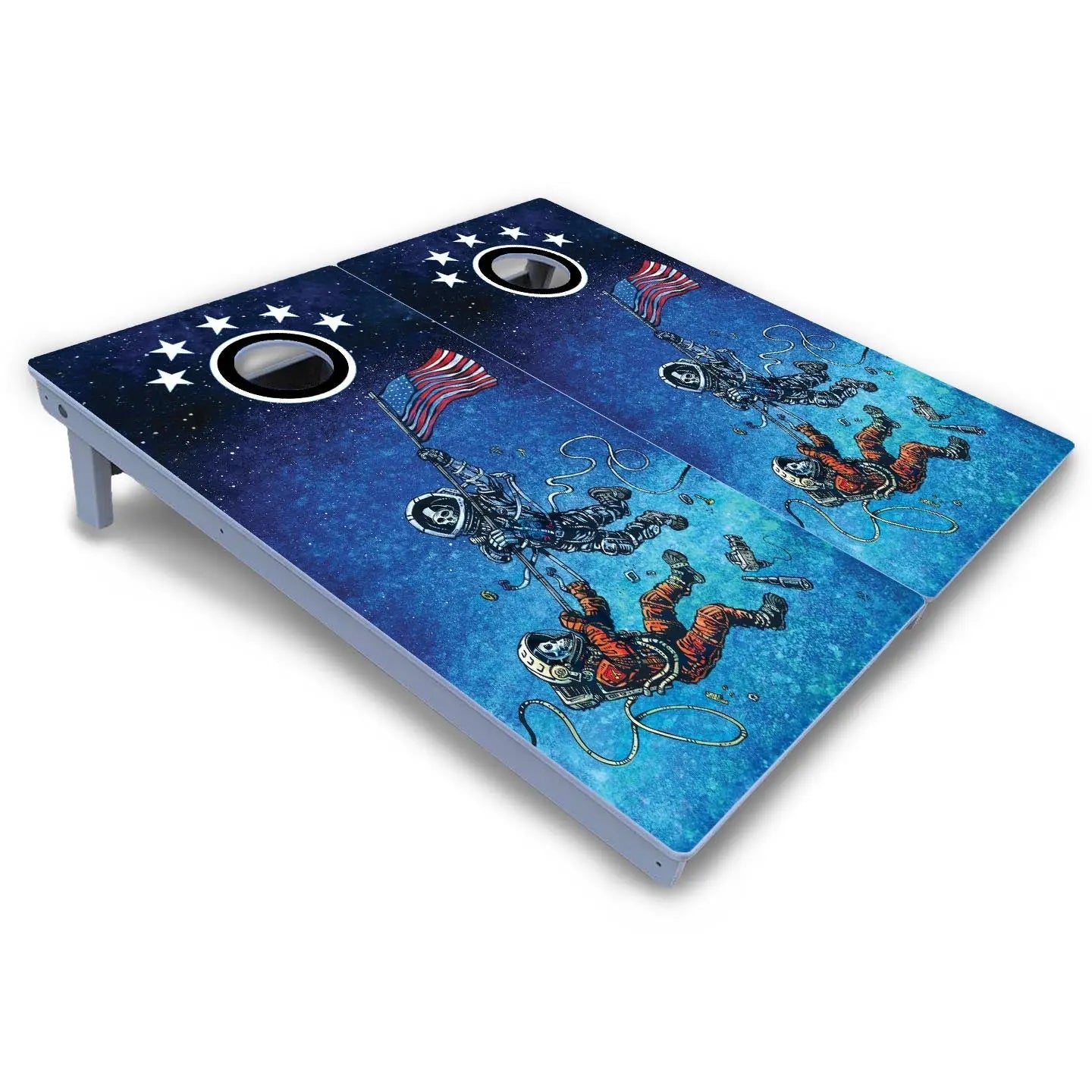Artist Series Cornhole Boards - All Weather Series - Space Race by Cornhole Solutions, custom cornhole board detail photo 3