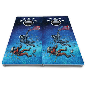Artist Series Cornhole Boards - All Weather Series - Space Race by Cornhole Solutions, custom cornhole board detail photo 5