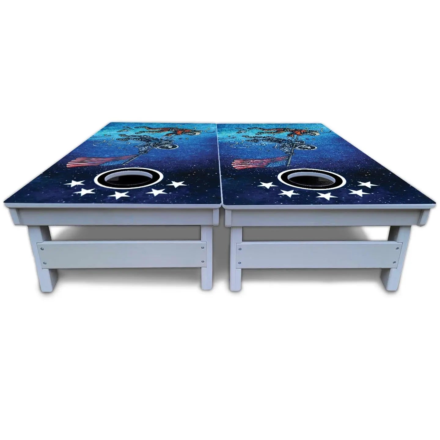 Artist Series Cornhole Boards - All Weather Series - Space Race by Cornhole Solutions, custom cornhole board detail photo 6