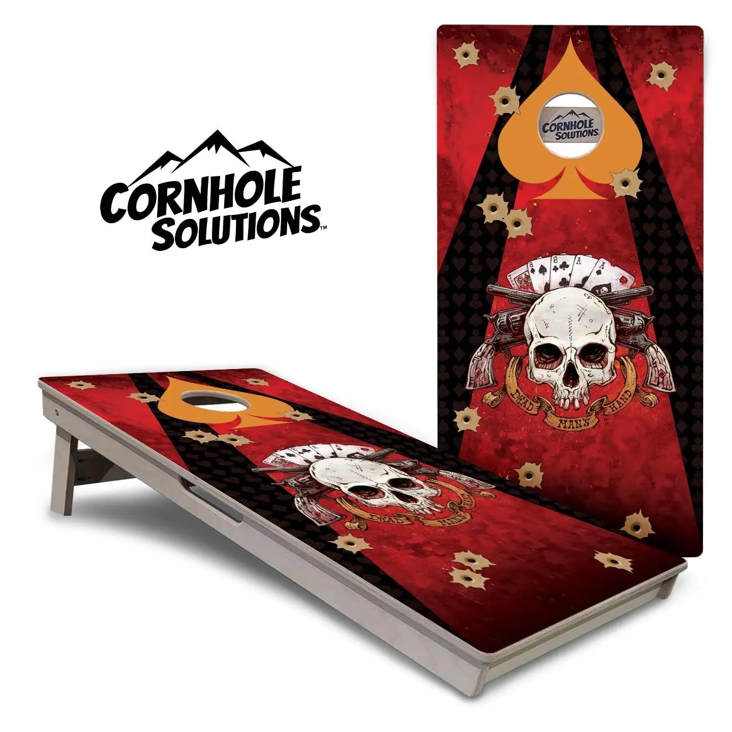 Artist Series Cornhole Boards - Professional Tournament Series - Deadman's Hand by Cornhole Solutions, custom cornhole board main product photo
