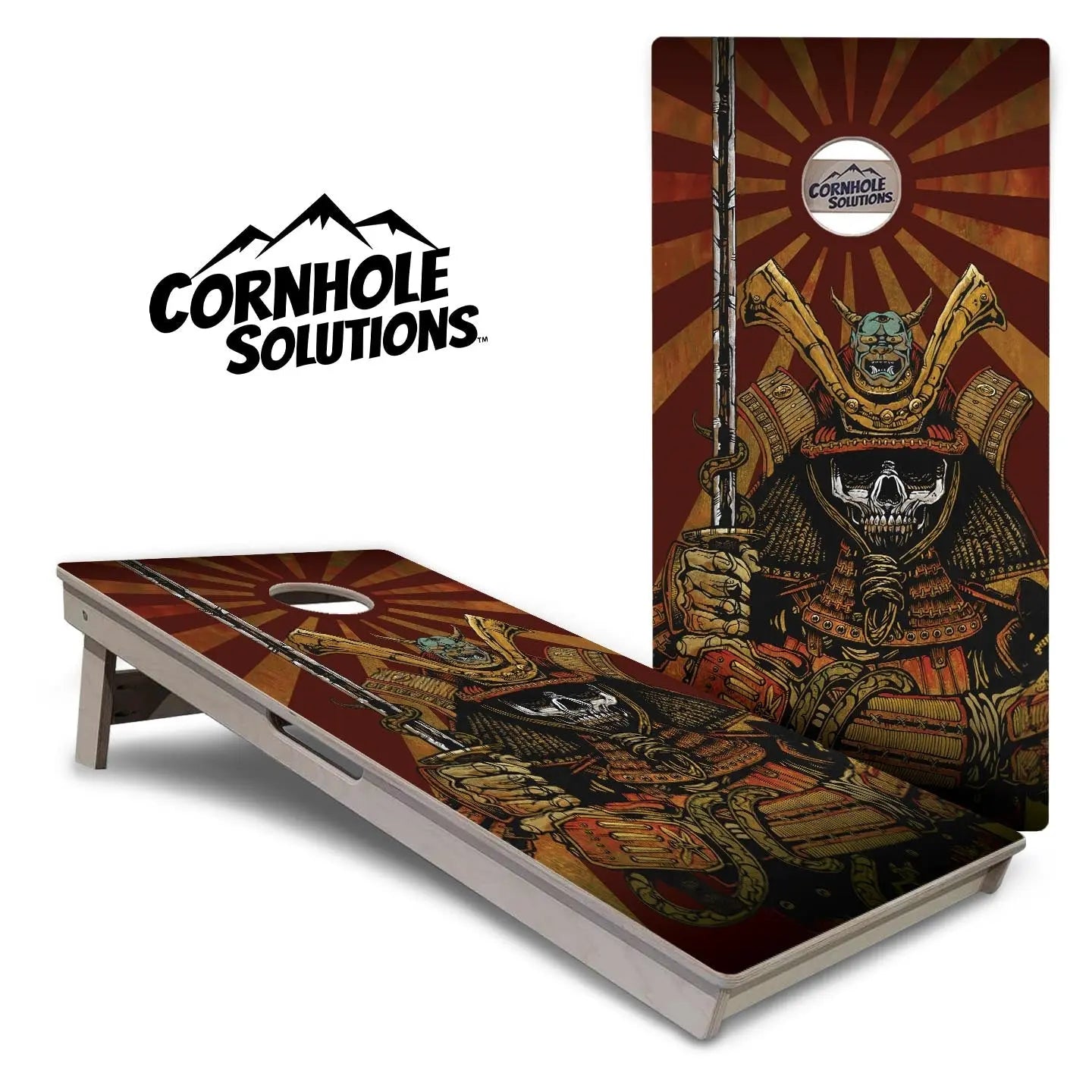 Artist Series Cornhole Boards - Professional Tournament Series - Samurai by Cornhole Solutions, custom cornhole board main product photo