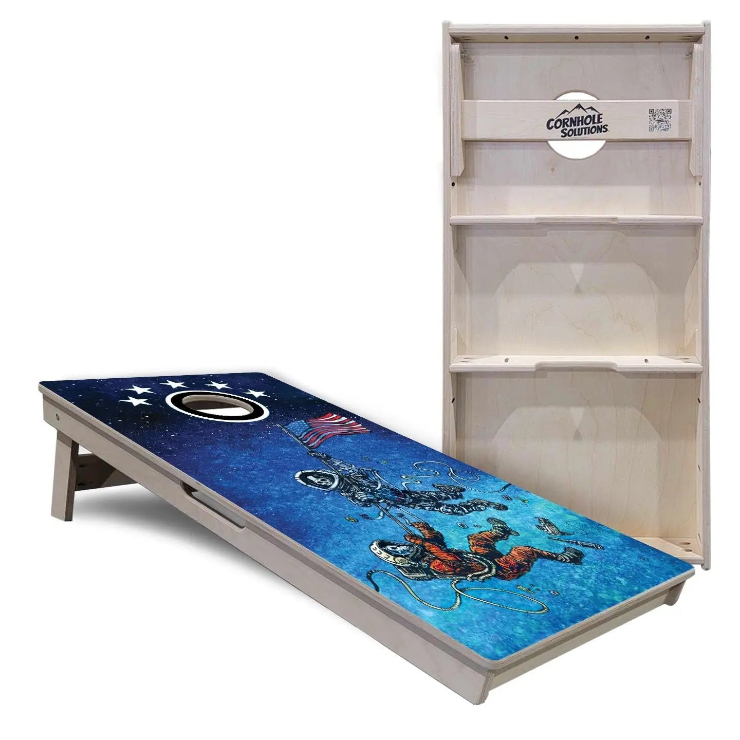 Artist Series Cornhole Boards - Professional Tournament Series - Space Race by Cornhole Solutions, custom cornhole board detail photo 5