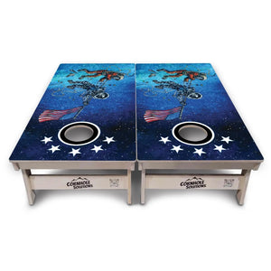 Artist Series Cornhole Boards - Professional Tournament Series - Space Race by Cornhole Solutions, custom cornhole board detail photo 6