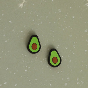Avocado Stud Earrings hand painted on lightweight wood by LE CHIC MIAMI