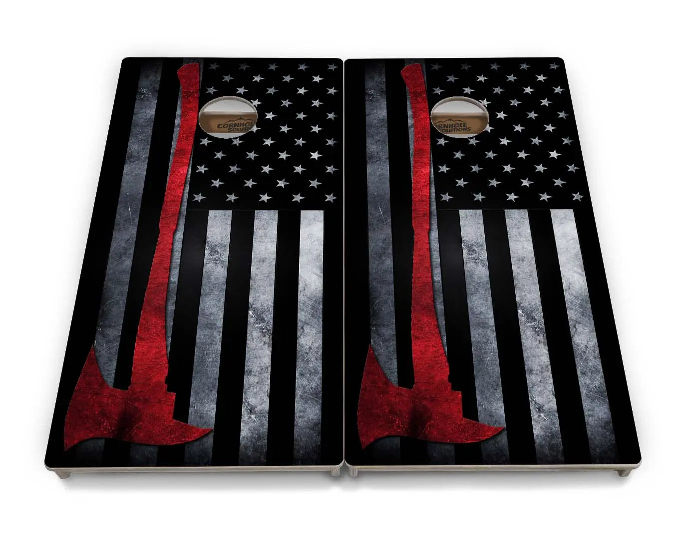 Axe Flag Cornhole Boards - Professional Tournament Series by Cornhole Solutions, custom cornhole board detail photo 2
