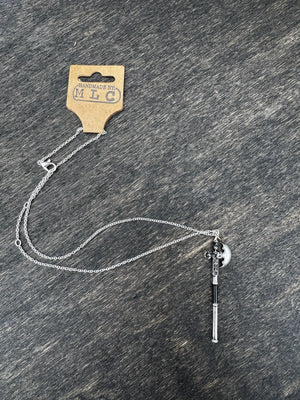 Axe Wielder Necklace | Fantasy Gamer Jewelry Gift by Mushroom Lady Co, handmade jewelry main product photo