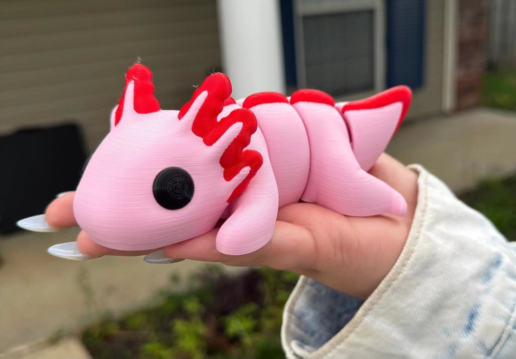 Axolotl 3D Printed Fidget Toy | Large Made-to-Order Sensory Toy by Mushroom Lady Co, paper gift main product photo