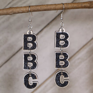 BBC Letter Wooden Dangle Earrings | Funny Adult Humor Novelty Jewelry
