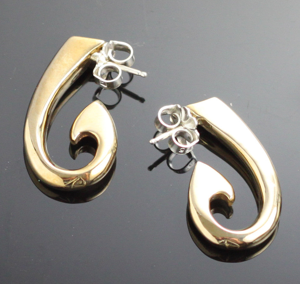 Bronze Circle Hook Earrings with Sterling Silver Posts