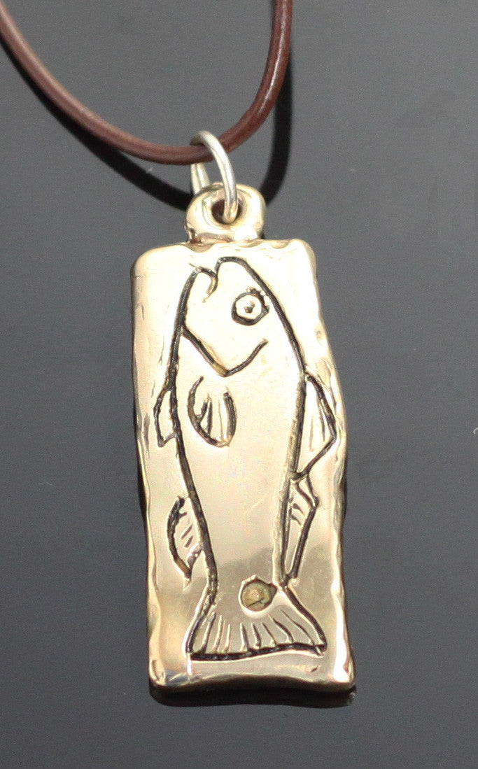 Bronze Redfish Tag Pendant-BRF1003