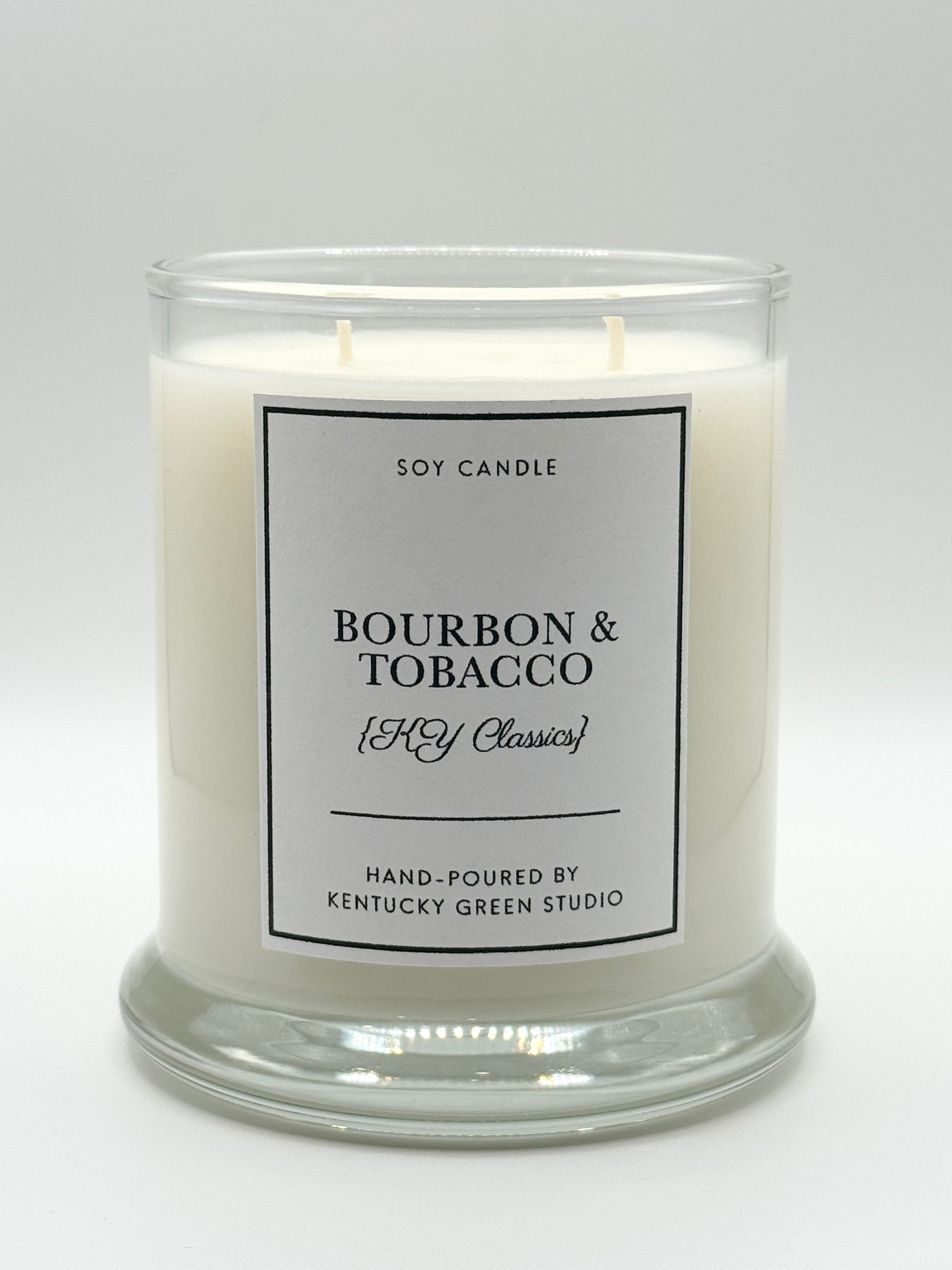 Bourbon & Tobacco Soy Candle by Kentucky Green Studio, scented candle main product photo