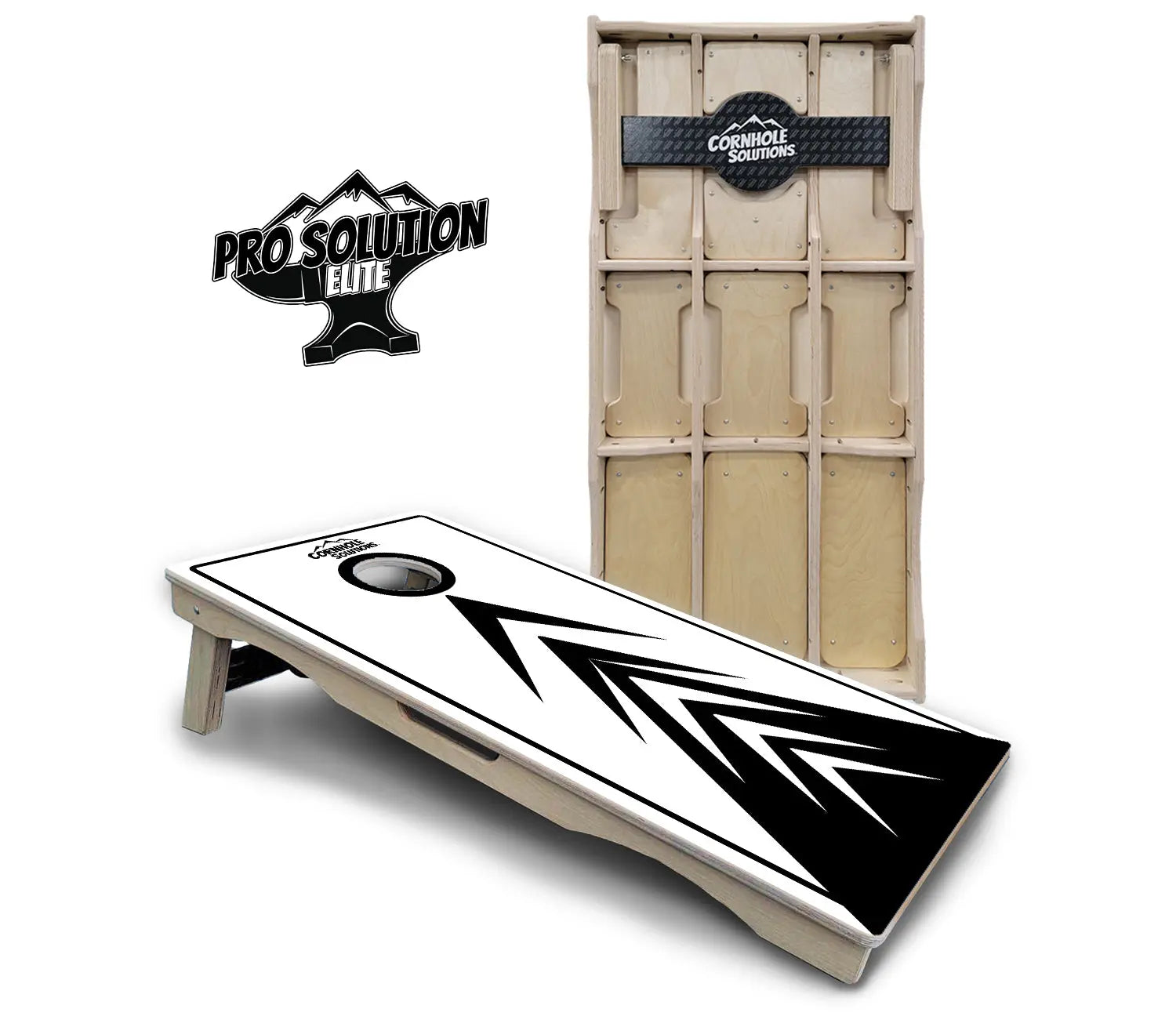 B&W Arrows Cornhole Boards - Pro Solution Elite Series by Cornhole Solutions, custom cornhole board main product photo