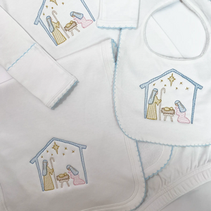 Baby Blue Newborn Take Me Home Set by Nola Tawk, children's boutique clothing detail photo 8