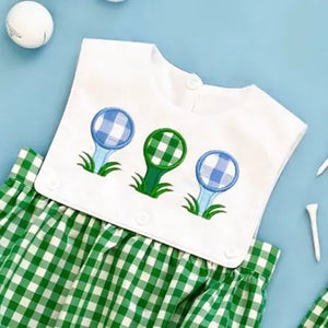 Baby Boy First Birthday Golf Outfit | Hole-In-One Reversible Golf Bubble Seven Lantern Lane