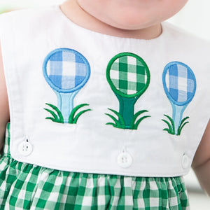 Baby Boy First Birthday Golf Outfit | Hole-In-One Reversible Golf Bubble Seven Lantern Lane