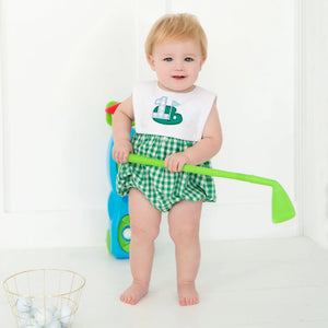 Baby Boy First Birthday Golf Outfit | Hole-In-One Reversible Golf Bubble Seven Lantern Lane