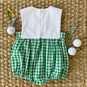 Baby Boy First Birthday Golf Outfit | Hole-In-One Reversible Golf Bubble Seven Lantern Lane