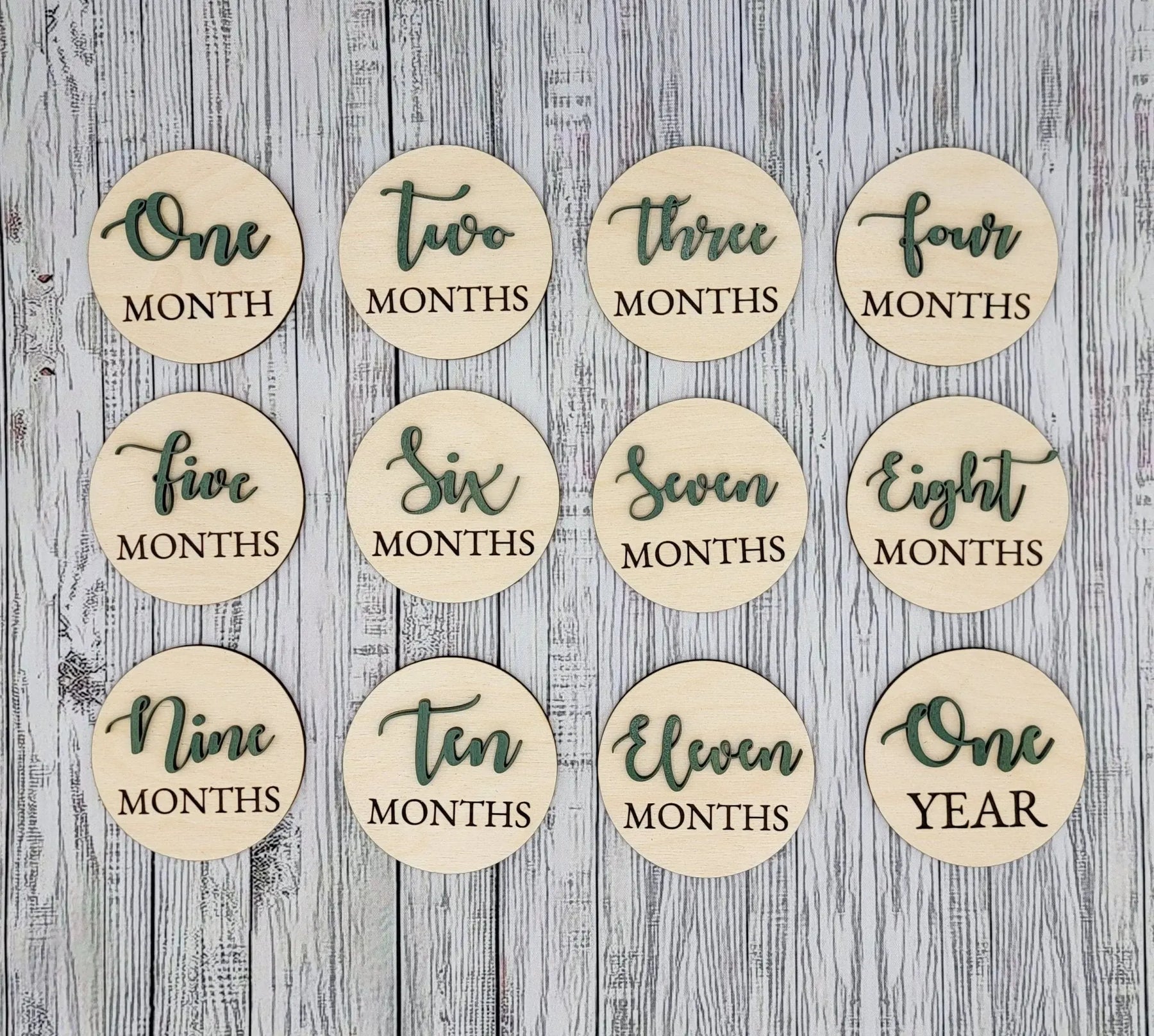 Baby Bundle: Announcement Sign With Birth Stats, Monthly Milestone Discs and  Closet Dividers EverLee Creations