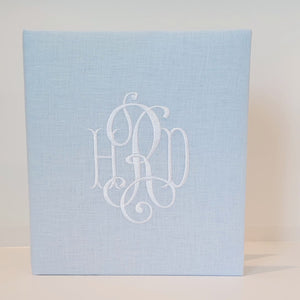 Baby Memory Book - Blue Silk (w/o Bow)