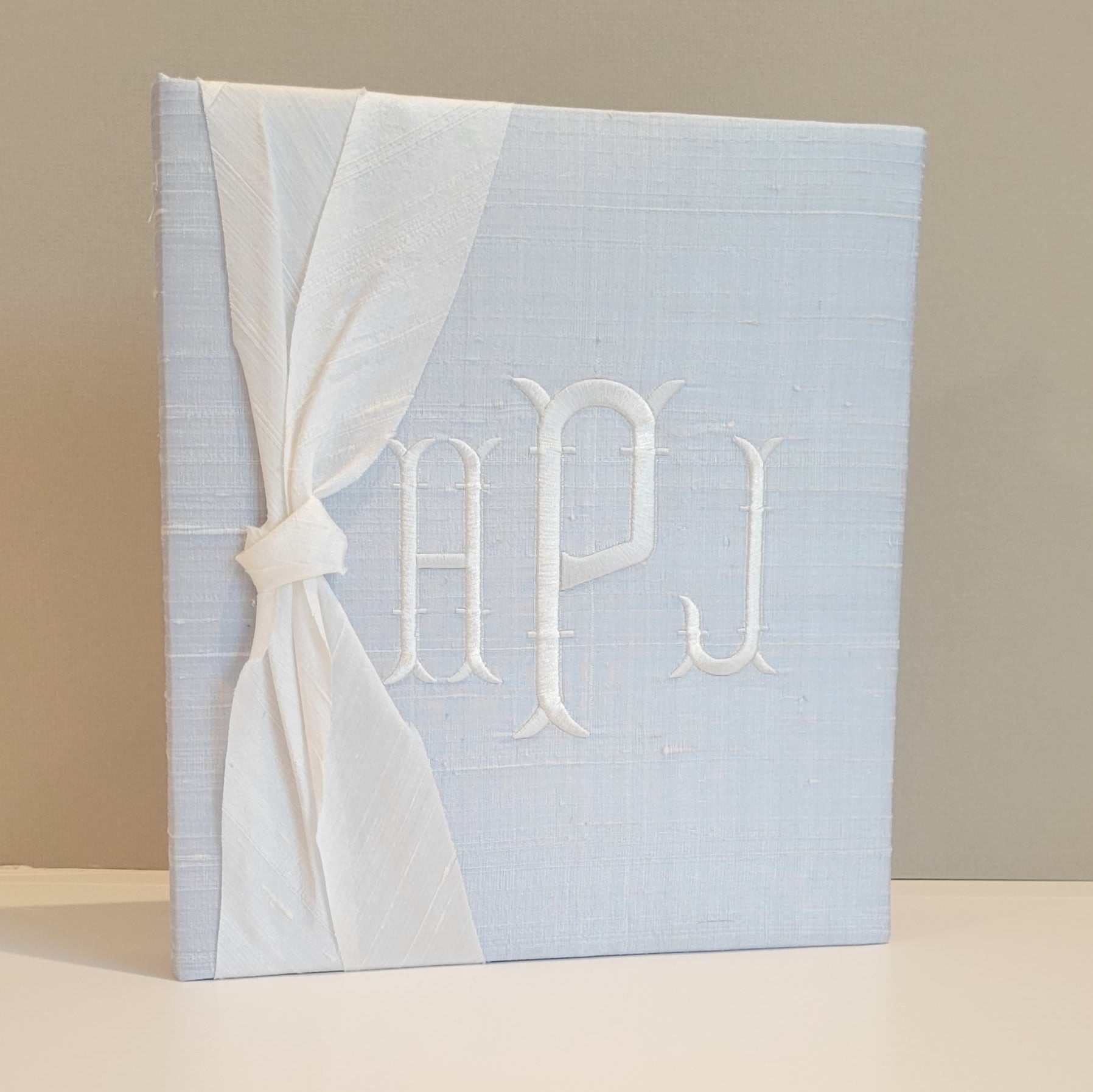 Baby Memory Book - Blue Silk (w/ SILK Bow) by AP Creations in Tuscaloosa, paper gift detail photo 2