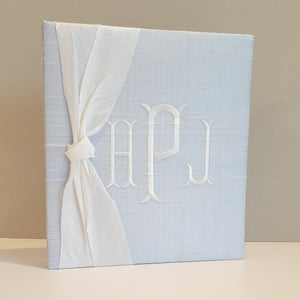 Baby Memory Book - Blue Silk (w/ SILK Bow) by AP Creations in Tuscaloosa, paper gift detail photo 2
