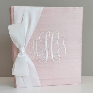 Baby Memory Book - Pink Silk (w/ SATIN Bow) by AP Creations in Tuscaloosa, paper gift main product photo
