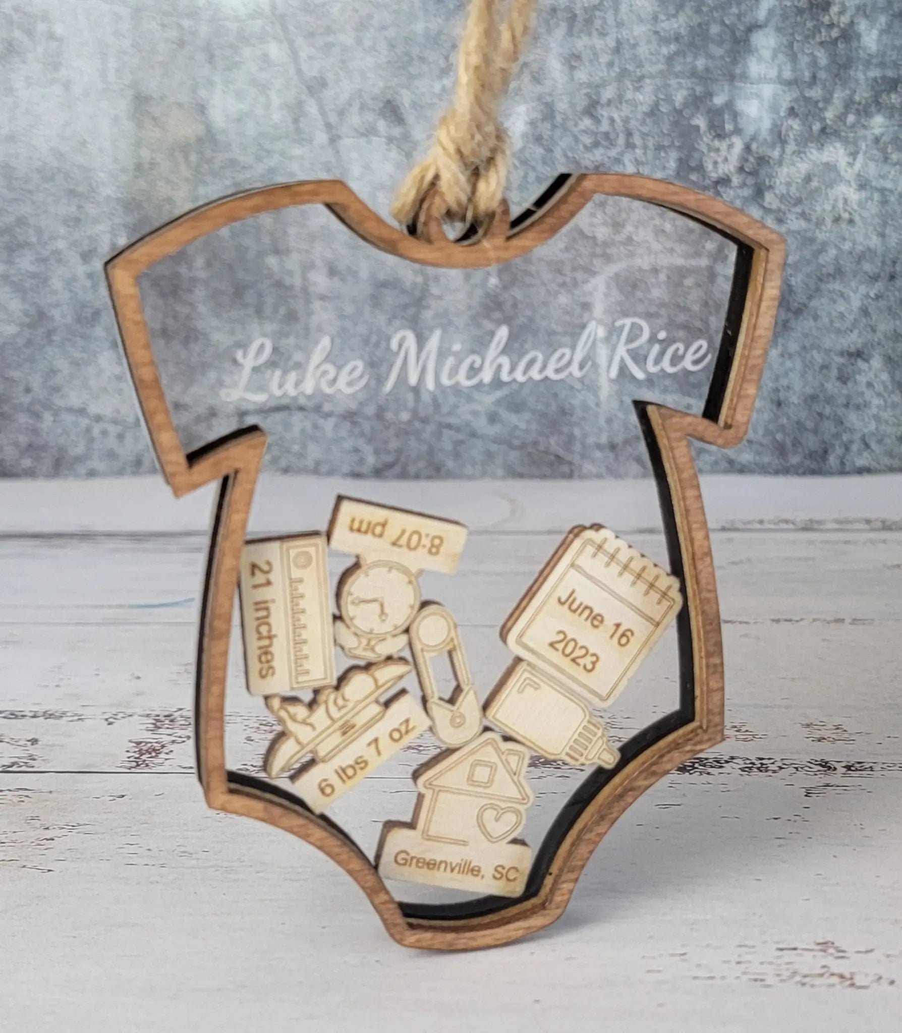 Baby's First Christmas Ornament Onesie Edition EverLee Creations