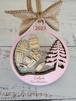 Baby's First Christmas Ornament Tree Edition EverLee Creations