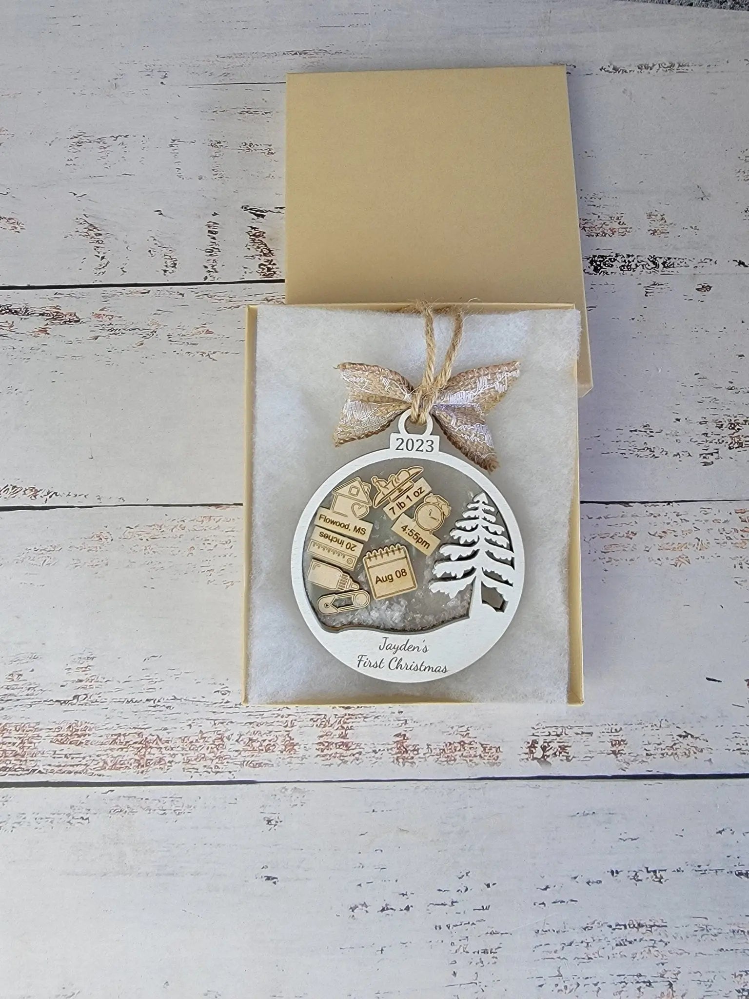 Baby's First Christmas Ornament Tree Edition EverLee Creations