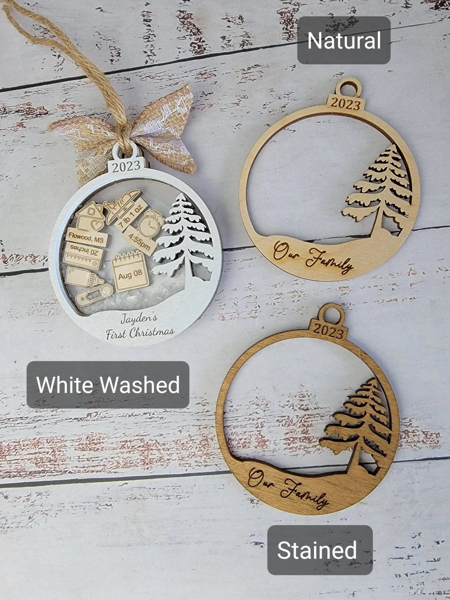 Baby's First Christmas Ornament Tree Edition EverLee Creations