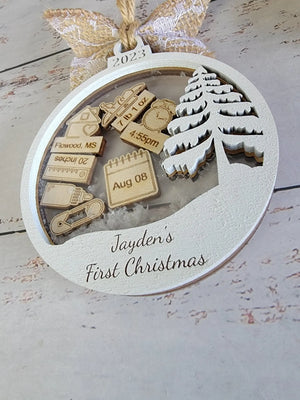 Baby's First Christmas Ornament Tree Edition EverLee Creations
