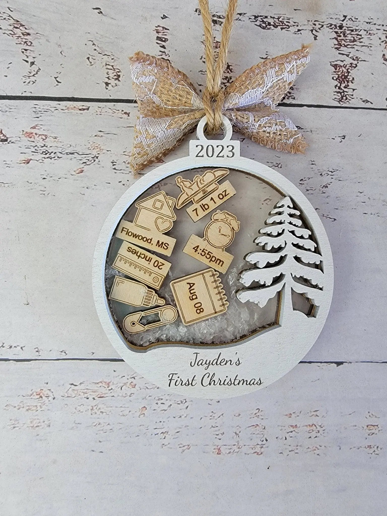 Baby's First Christmas Ornament Tree Edition EverLee Creations