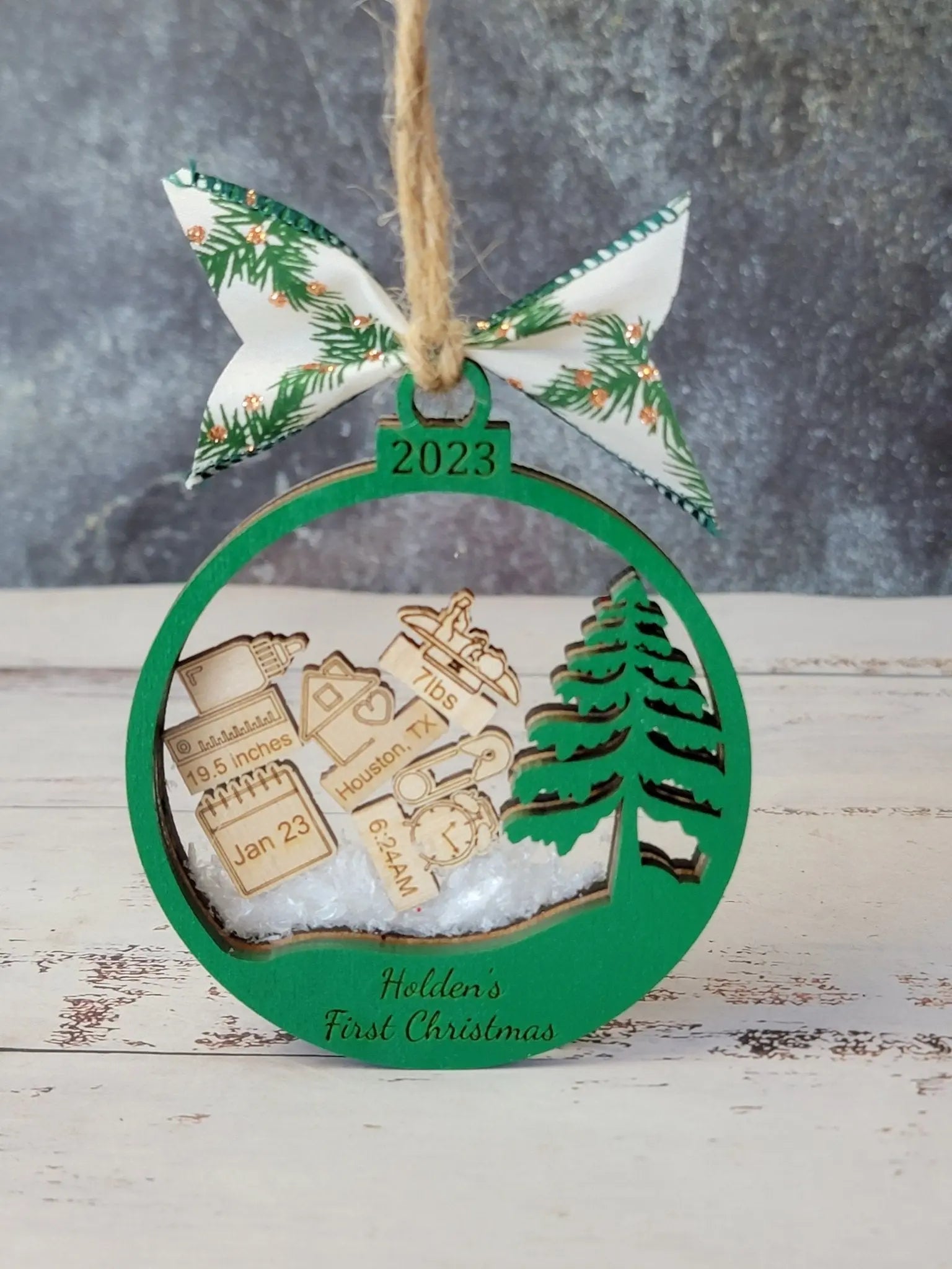 Baby's First Christmas Ornament Tree Edition EverLee Creations