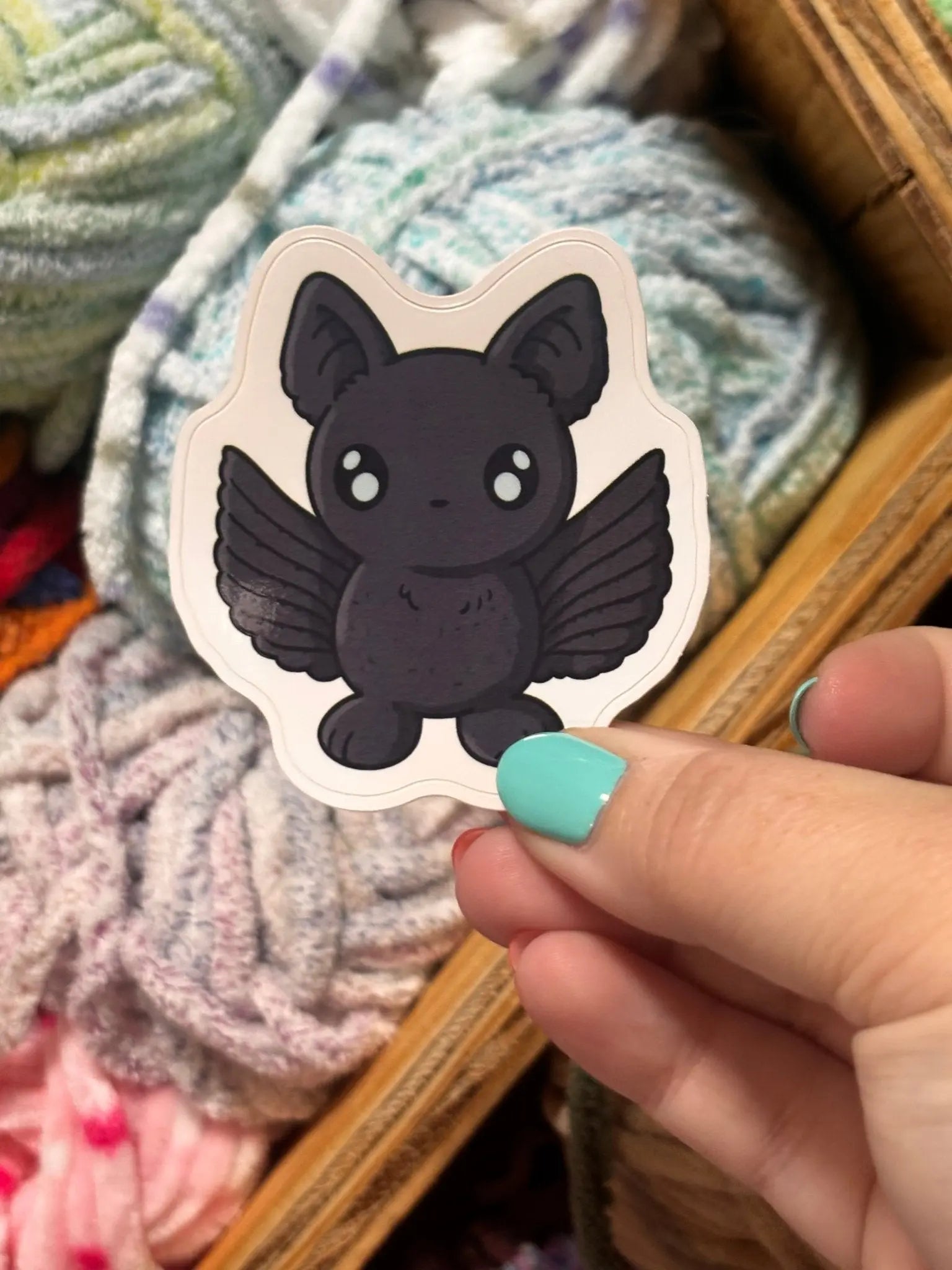 Bailey the Bat Sticker by Klassy Krafts, vinyl decal detail photo 2