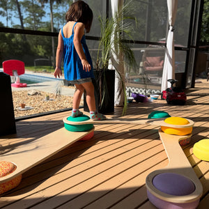 Balance Board - Stepping Stone Bridge & Play Surface for Stapelstein® by Maple Play, activity toys detail photo 2