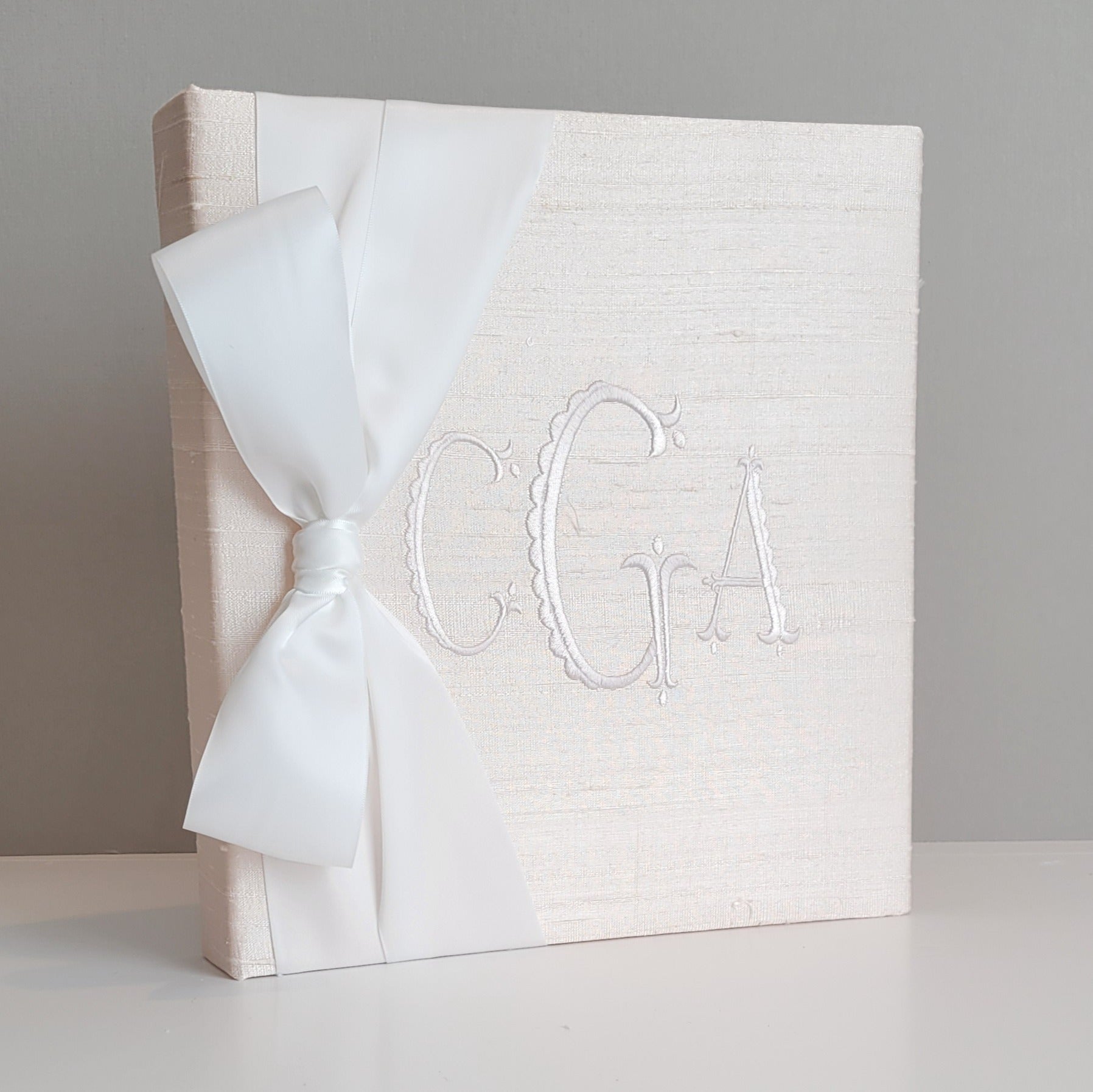Ballerina silk handmade baby memory book with satin bow by AP Creations