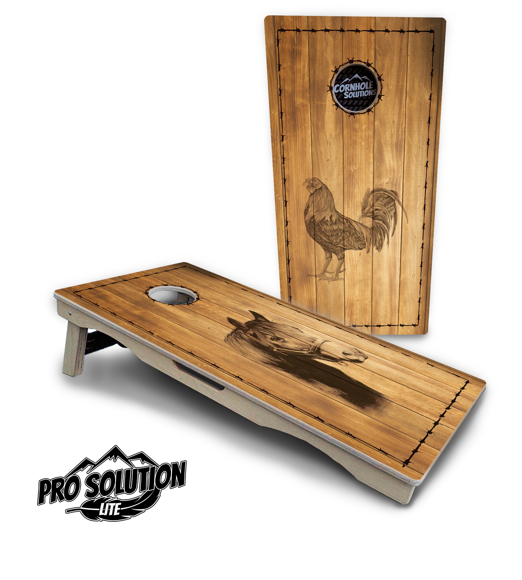 Barnyard Cornhole Boards - Pro Solution Lite Series by Cornhole Solutions, custom cornhole board main product photo