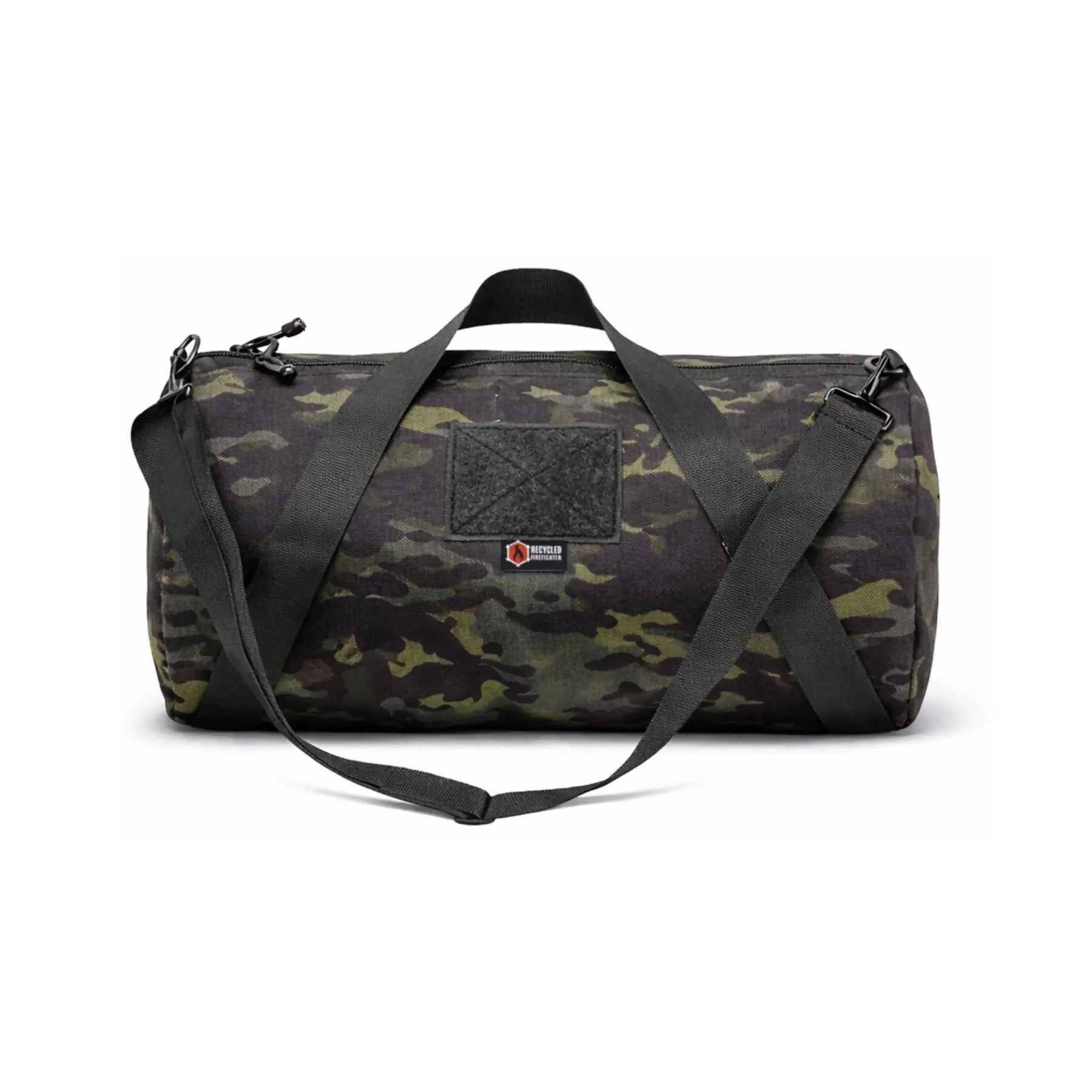 1000D camouflage barrel duffle bag with black straps